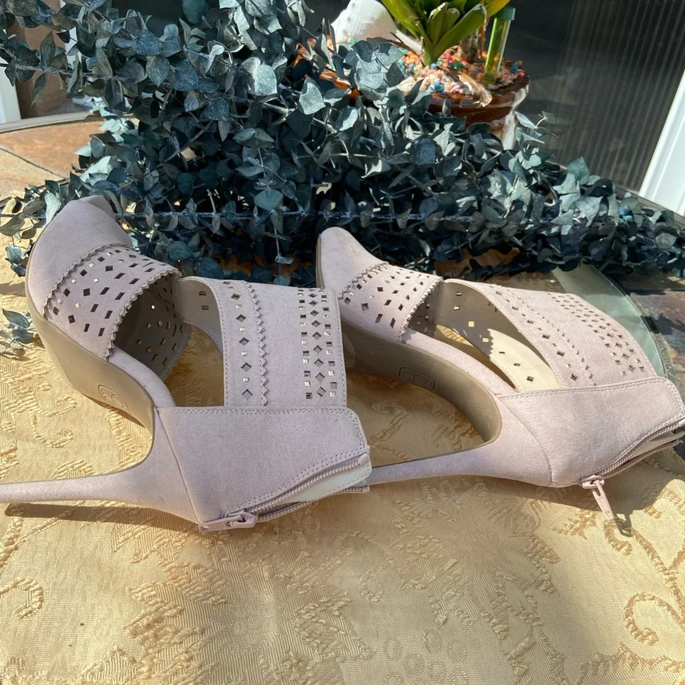 Jennifer Lopez dark blush Sweet Gum High Heels with cut outs size 10 - Picture 3 of 13